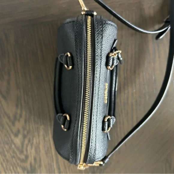Coach Black Mini Satchel Crossbody Bag with Gold Accents 7x4 EXCELLENT CONDITION - Picture 9 of 11